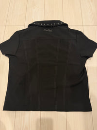Studs Line Open Collar Shirts　Black