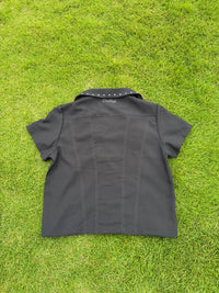 Studs Line Open Collar Shirts　Black