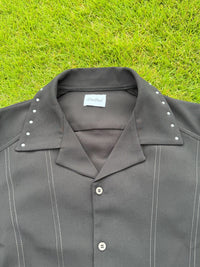 Studs Line Open Collar Shirts　Black