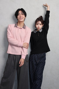 Contrast Collar Thermal　pink