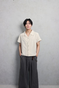 Studs Line Open Collar Shirts　off-white